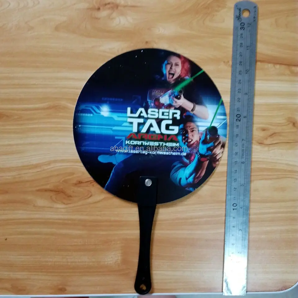 plastic hand fan with printed logo