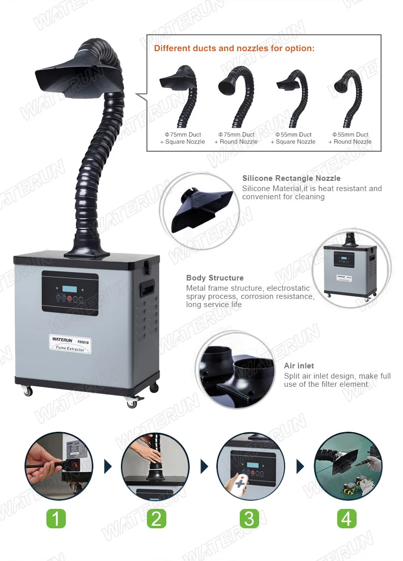 
Single arm portable industrial soldering fume extractor 