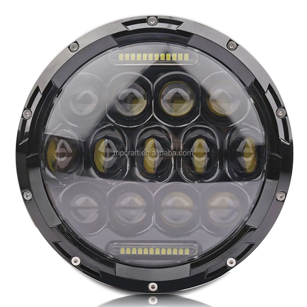 Guangzhou factory directly Top quality led work light 12v 7 inch 75w Round headlight for car