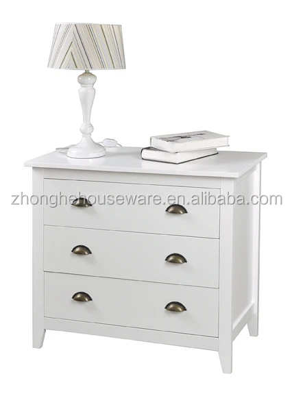  Более широкий Белый Три Ящика Спальня МДФ Шкаф