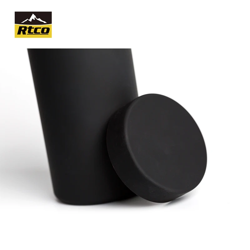 RTCO 8oz Soft Touch Black HDPE Wide Mouth Bottle