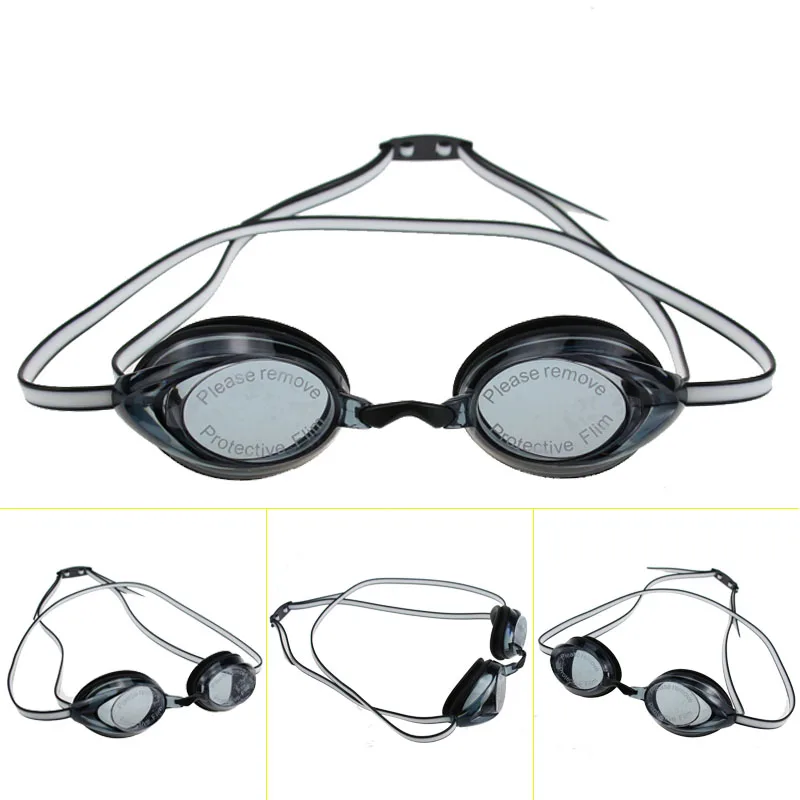 Professional anti-UV transparent lens adjustable belt silicone swim goggles