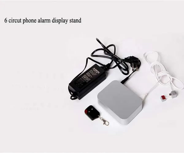 mobile phone 6 circuit anti-theft display cell phone shop 6 port anti theft alarm device