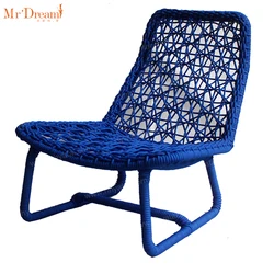 Modern supplier lightweight aluminum rope woven front porch deck outdoor reclining chair
