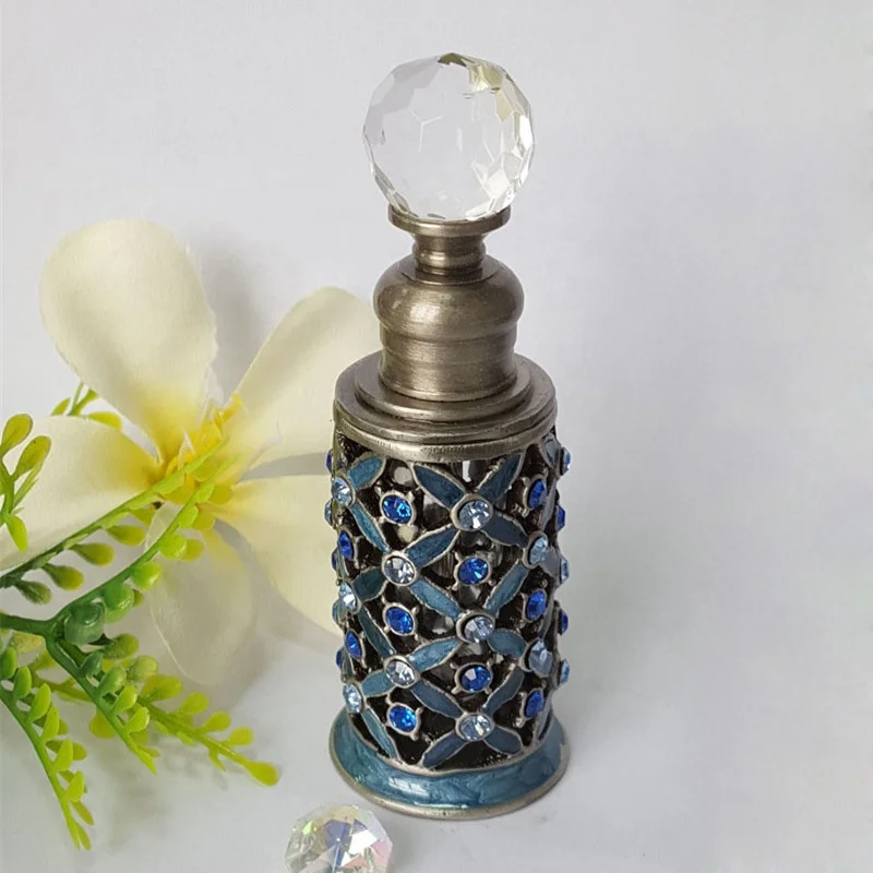 8ml Antiqued Metal Outer Perfume Bottle Copper Cap Stainless Bar Tube Glass Essential Oil Refillable Attar Bottles#51212/51322