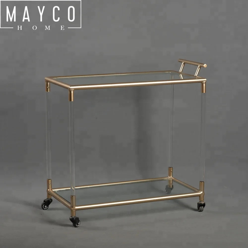 Mayco Gold Bar Furniture,Acrylic Lucite Gold Bar Cart