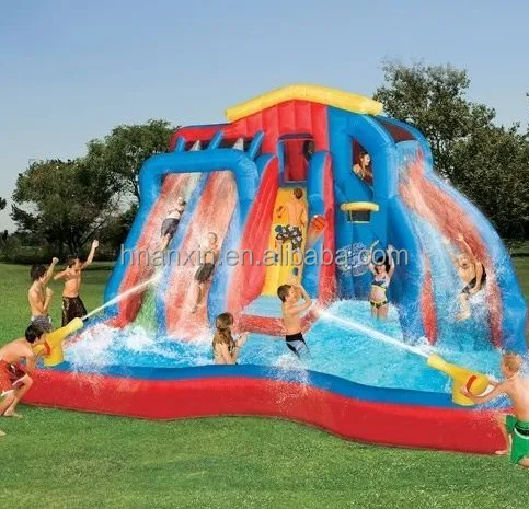 New design Inflatable Wetr Slide,Inflatable Water slide with water gun
