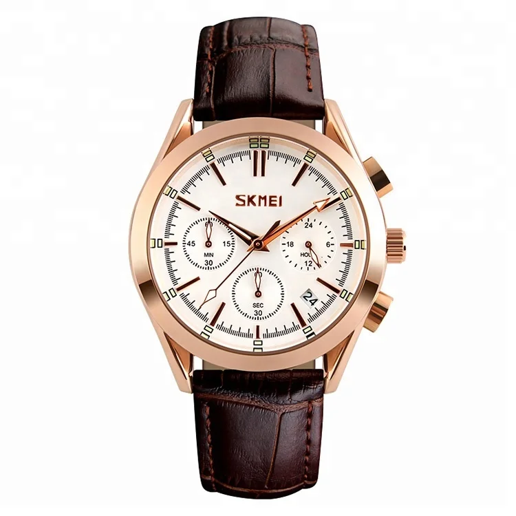 skmei watch review 9127 custom quartz men sport  leather band quartz watches