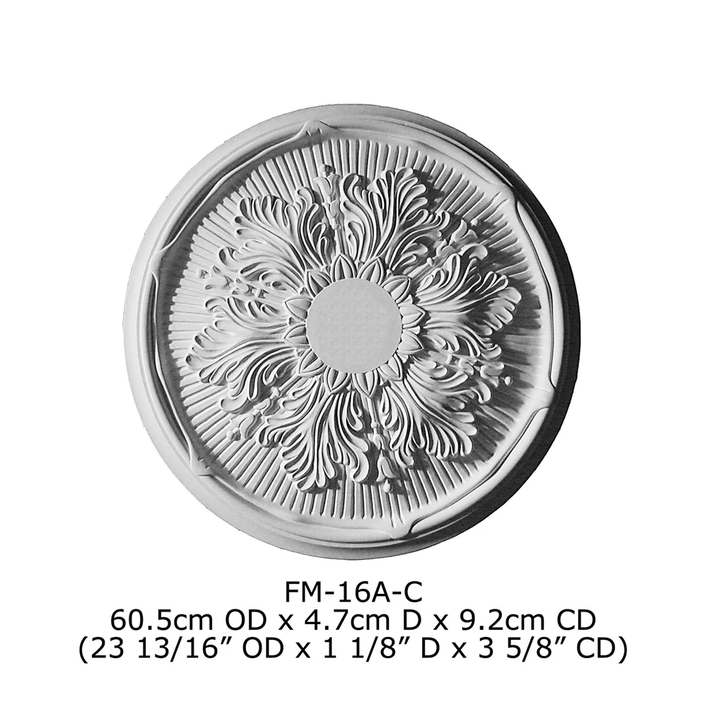 Polyurethane Ornaments High Density Beautiful Decorative PU luxury ceiling medallions