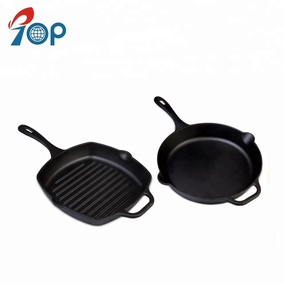 Cast Iron grill pan with handle square skillet