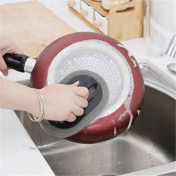 
Kitchen Supplies Wash Pot Sponge Floor Strong Decontamination Sponge Cleaning Brush For Pot with handles 