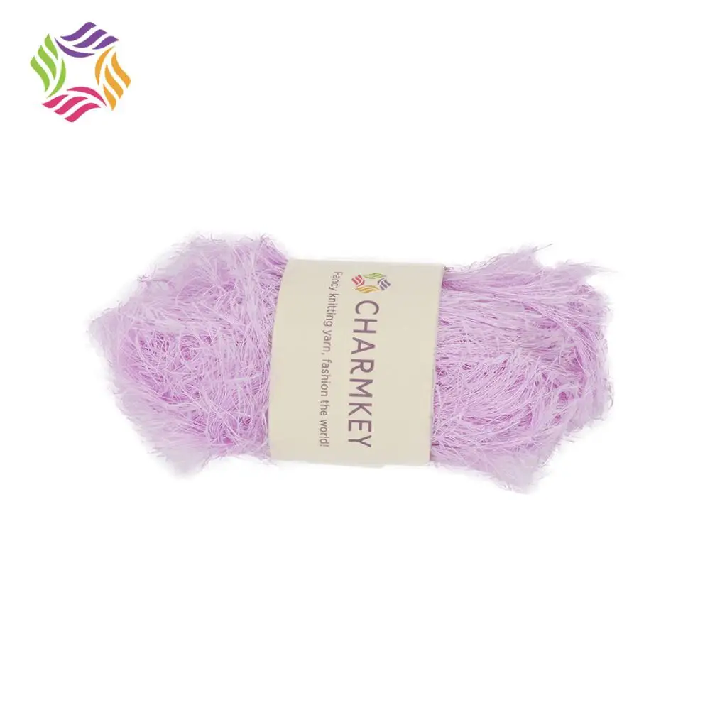 New purple Soft Fluffy Hairy Warm hand Knitted eyelash yarn