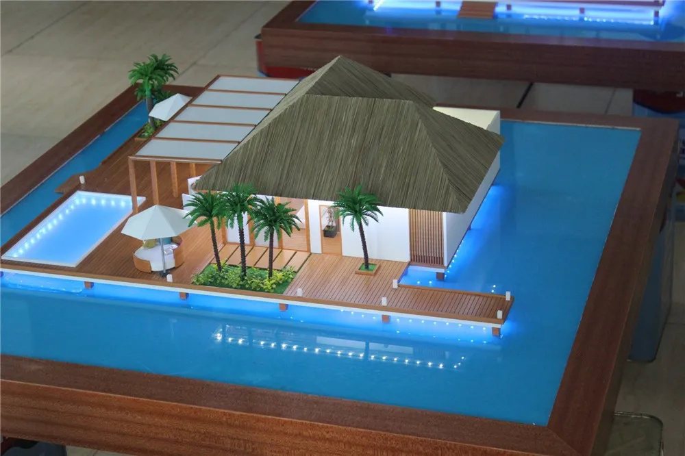 Miniature Construction Models Making for Maldives resort 3d vivid architecture models
