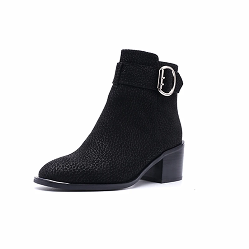 2017 latest design women and ladies leather cowboy black ankle boot