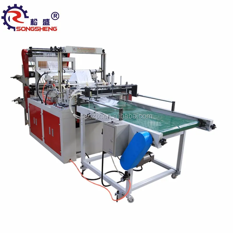 Cold Cutting Bag Making Machine Factory SS-GFQ Series Two Layers Two Lines PE Producing Plastic Shopping Bag Color Plastic Film