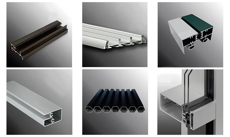 Modern style aluminium curtain wall frame profile / windows system support customizable model