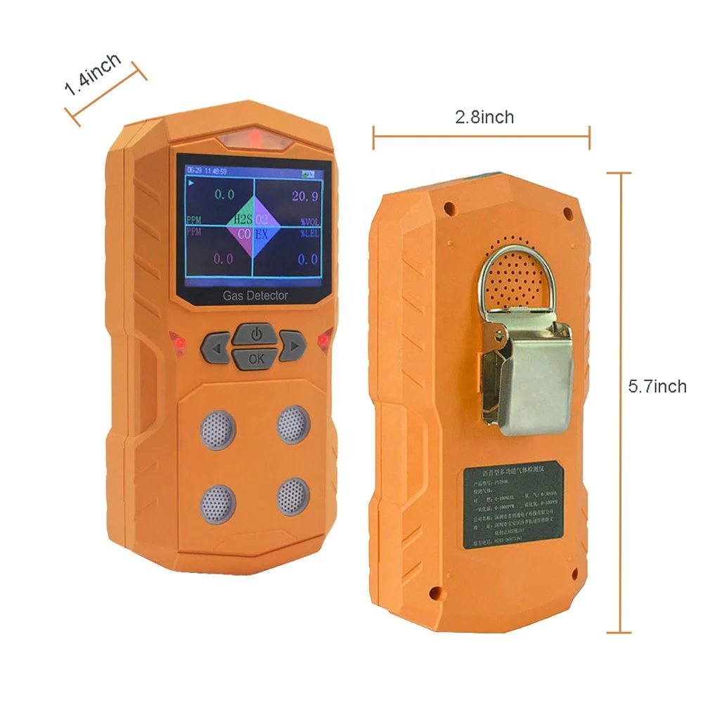 
4 in 1 portable Multi gas leak detector gas analyzer (CO H2S O2 Ex ) 4 GAS monitor with imported sensor 