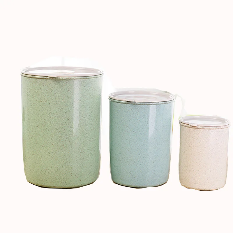 M round shape food canister storage container with lid