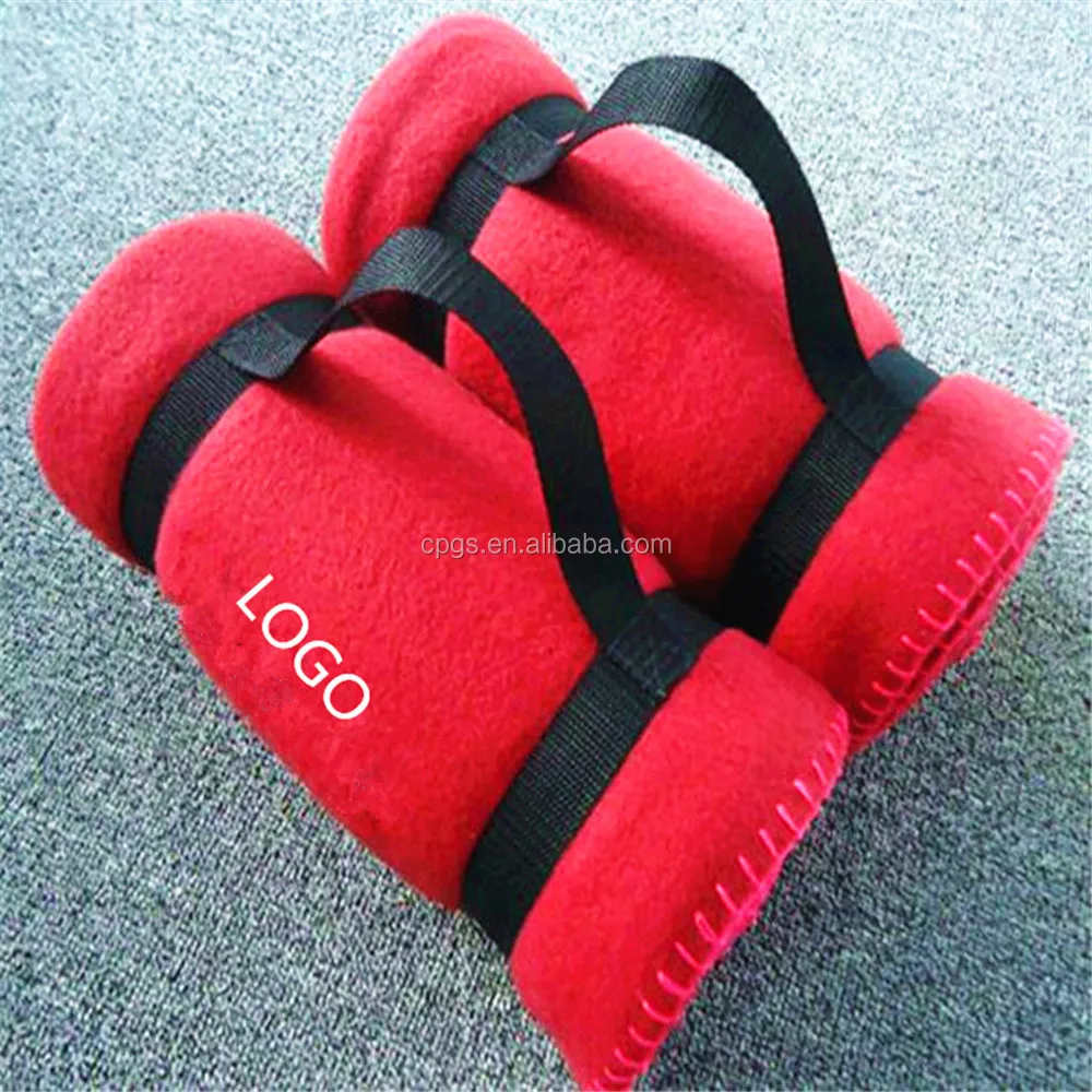 Chinese manufacturer custom cheap polyester blanket with embroidery LOGO polar fleece blanket Travel blanket