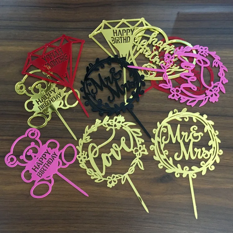 Gold Acrylic Wedding Topper