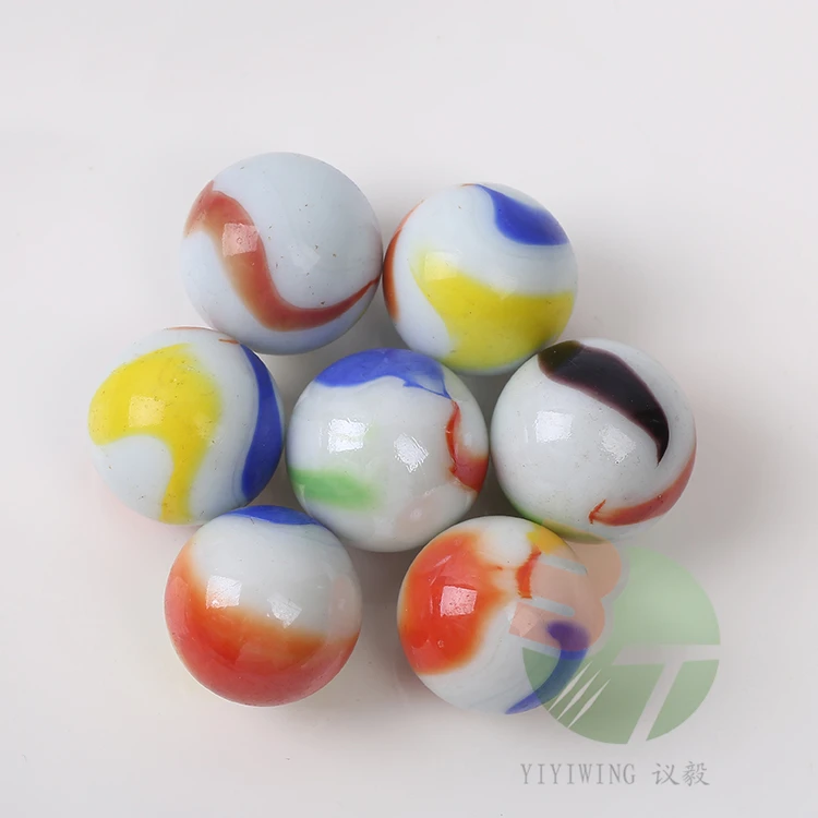 20pcs 25mm pink around white ceramics solid glass balls  2.5cm black color glass marble christmas balls cheapest toys