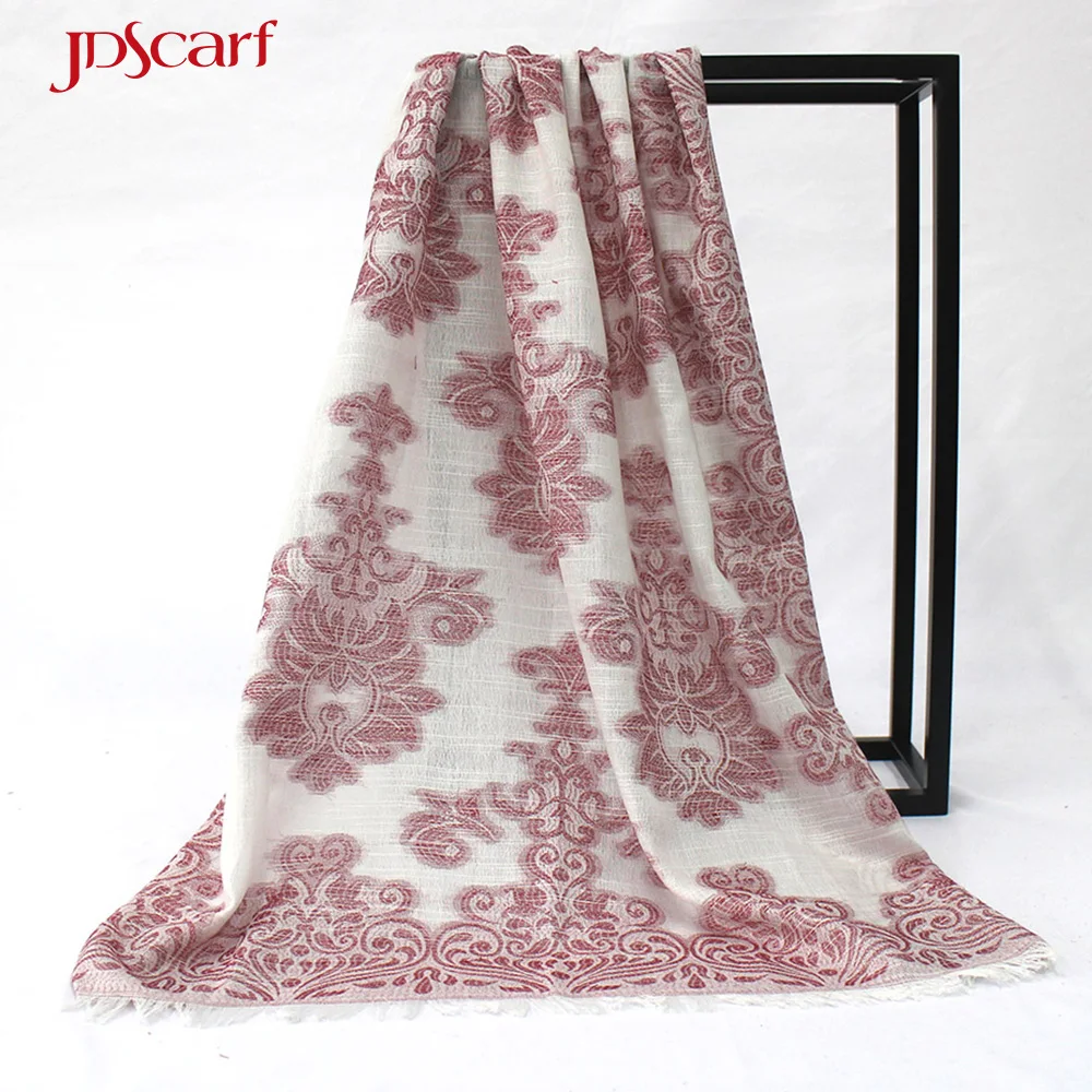 Cotton summer spring hijab shawl jacquard ladies head scarves mexican scarf