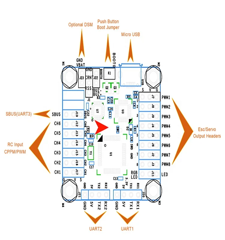 X-Racer Xracer V3.1 F303 Flight Controller V3.1 DSHOT compatible for FPV Mini Racing Quadcopter QAV-X Martian