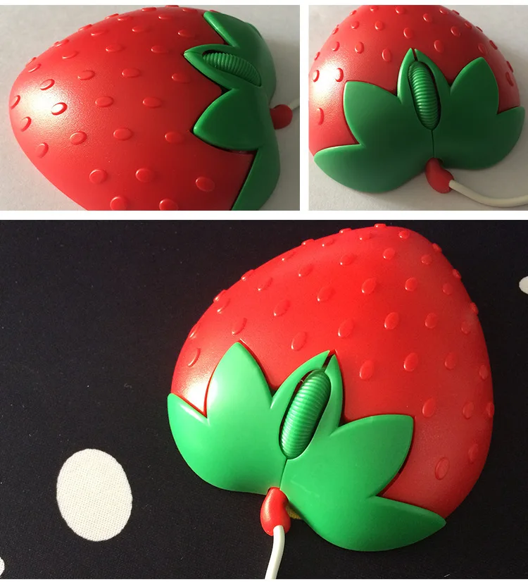 wired strawberry shape  USB Optical Mouse Sweet Fruit shape cute cartoon  Mouse for kids