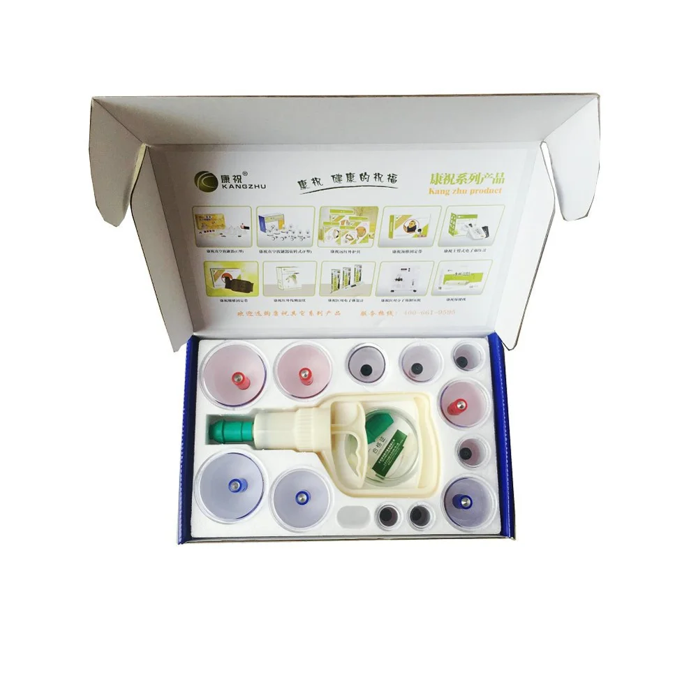 
OCELL Chinese traditional medicine Glass Cupping Set therapy Vacuum cupping cans Massage for body health cupping 12pcs set 