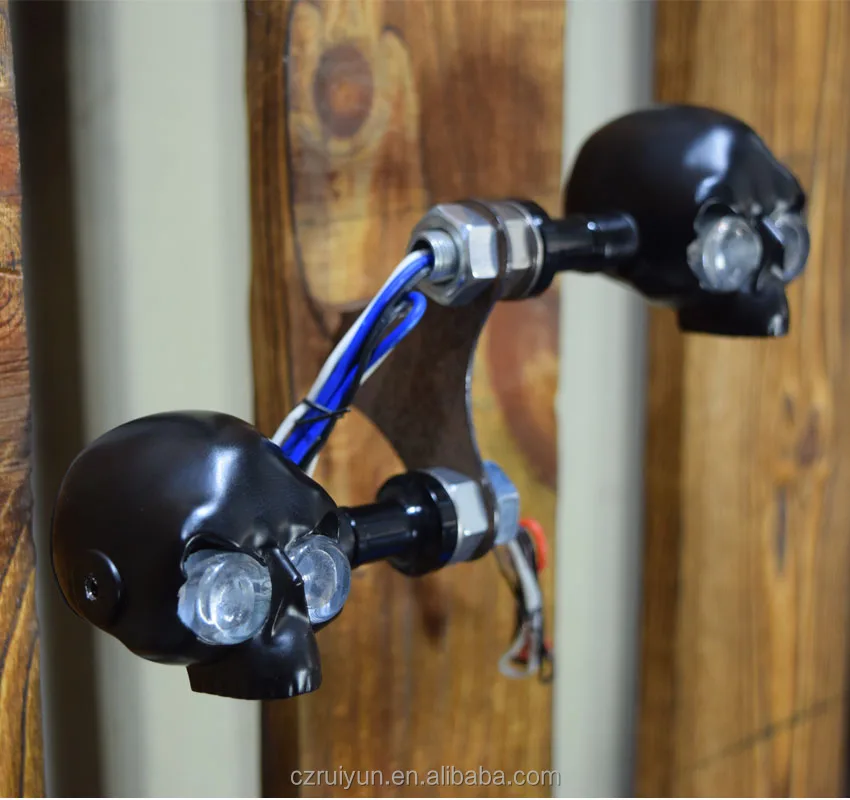 
motorcycle skull signals skull light skull indicator fit for harley turn light 