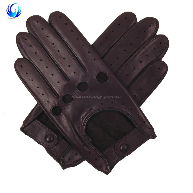Real leather driving gloves with fashion design