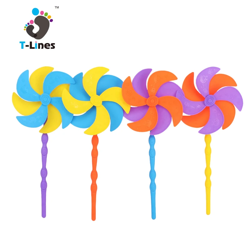 Colourful beach windmills plastic toy windmill for kids