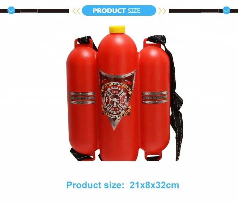 Custom kids toy big fireman water gun backpack for adults