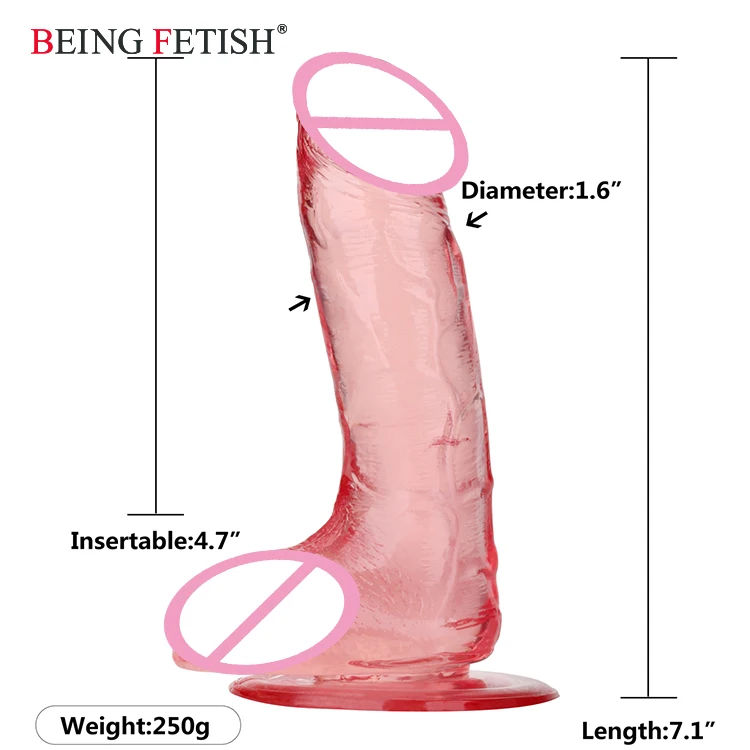 Фаллоимитатор на присоске резиновая секс-игрушка пластиковый пенис для женщин киска