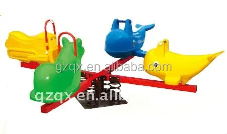 4 Seater Fish Seesaw Spring Seesaw QX-11084A/ Kids Seesaw Outdoor/ Seesaw Plastic Seat