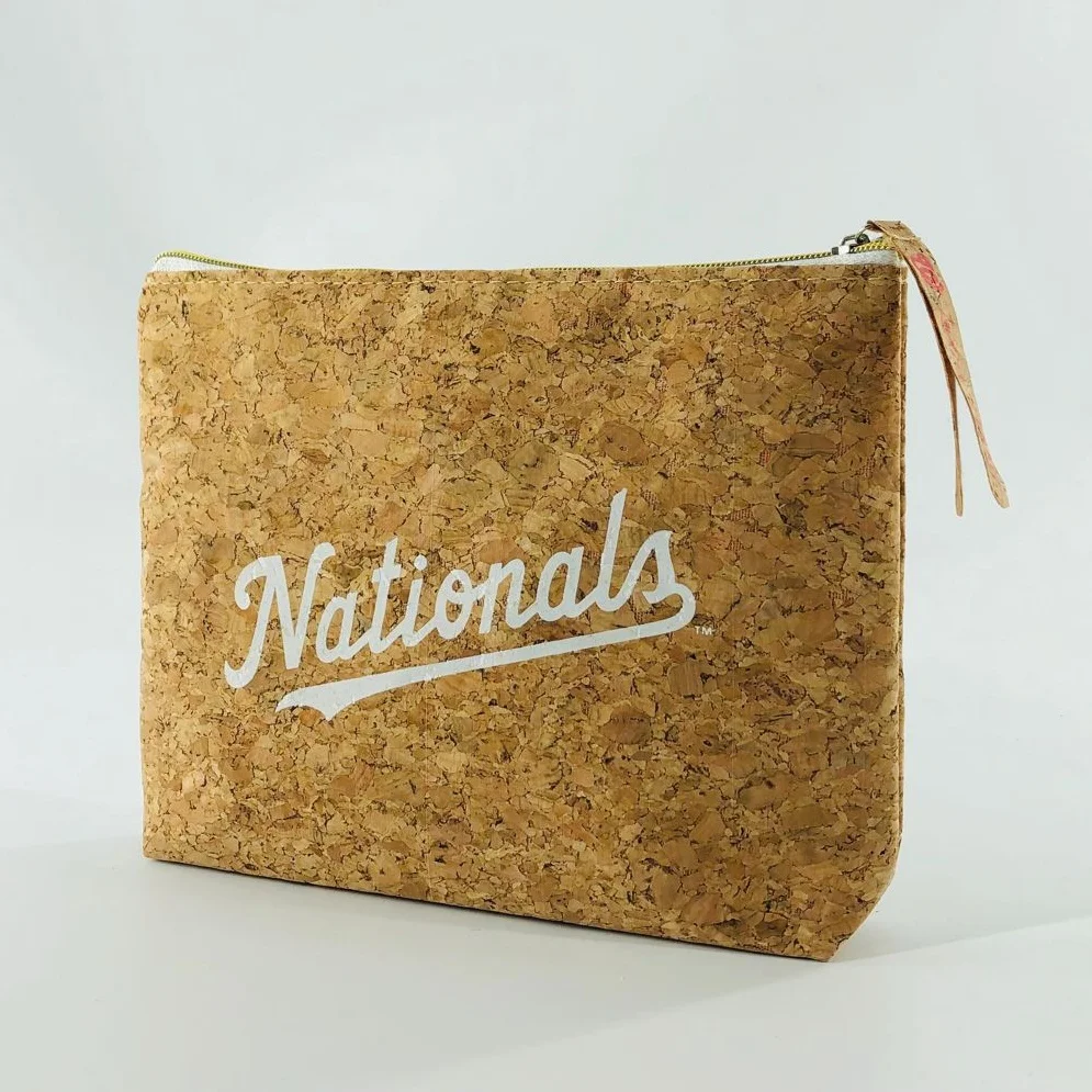 Eco-friendly Natural Cork Wood Fabric Strong Laundry Bag with handle