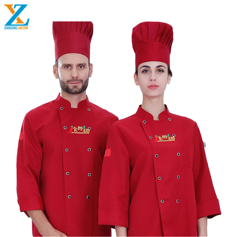 ZXCU-272 Long Sleeve Chef Oem Service Made Of Polycotton Restaurant Uniform Designs