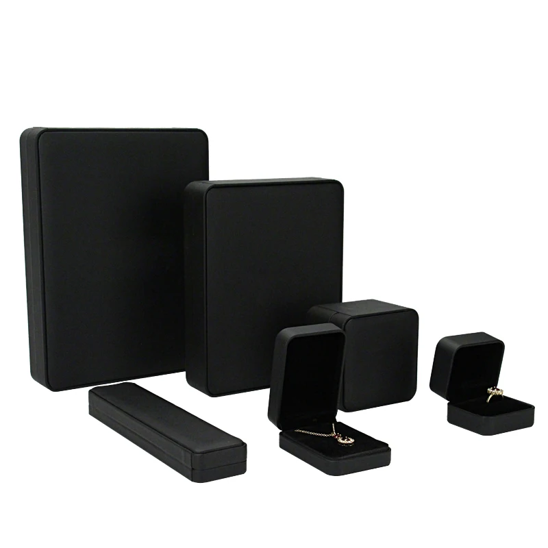 FSD  Custom black PU Leather necklace jewelry Box   bracelet luxury jewelry box packaging