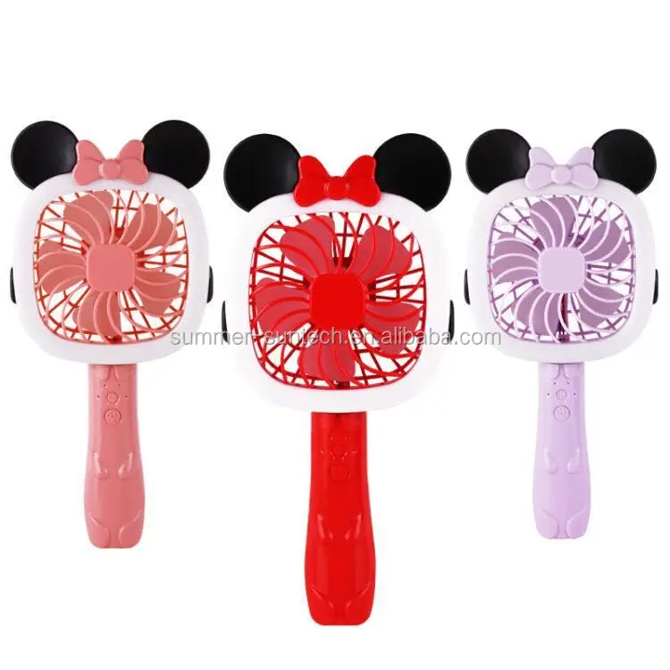 2017 amazon hot sell Mini Hand Held LED Light Fan Battery Operated Customized Message LED Mini Fan