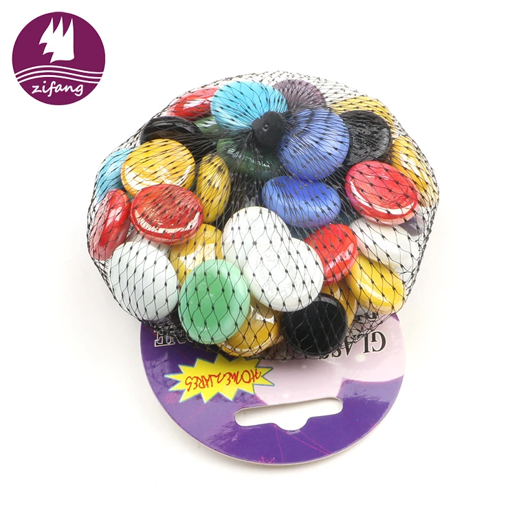 Colored porcelain small flat bead stone half round glass marble ball