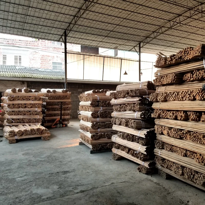 Factory sale directly plastic screw cap for broom handle made of wood round pole wooden broom stick ekels