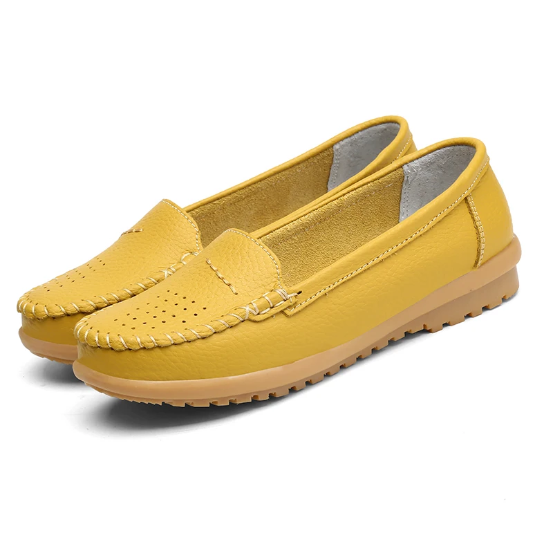 Удобная обувь из коровьей кожи для медсестер, оптовая продажа, женская повседневная обувь, лоферы