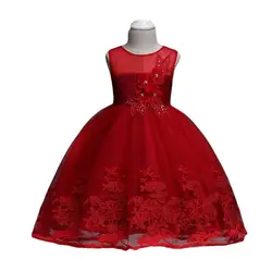 2019 latest design 3-8 years old kids white princess girls party wedding dress 318488