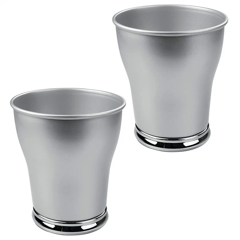 Decorative Metal Small Trash Can Wastebasket, Garbage Container Bin - for Bathrooms, Powder Rooms, Kitchens, Home Offices