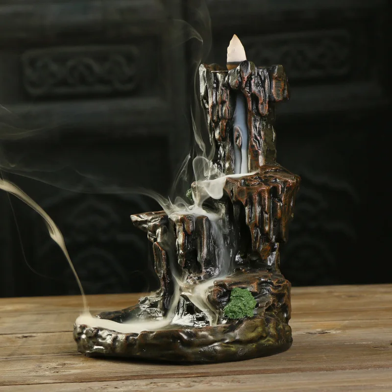 APHACATOP creative resins waterfall backflow incense burner  home dector cone incense holder