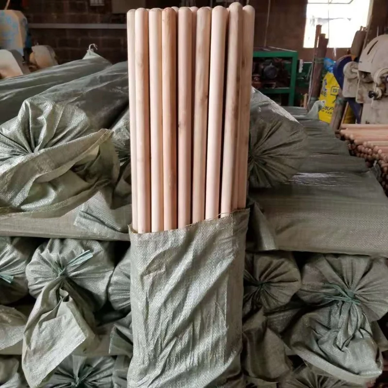 Factory sale directly plastic screw cap for broom handle made of wood round pole wooden broom stick ekels