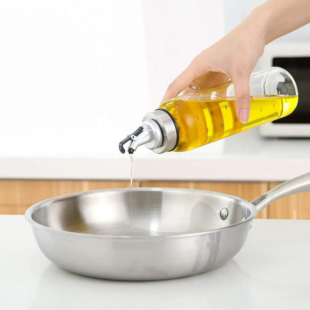 500ml round Glass Olive Oil Bottle Vinegar Sauce Bottle For Oiler Cruet Condiment Packing