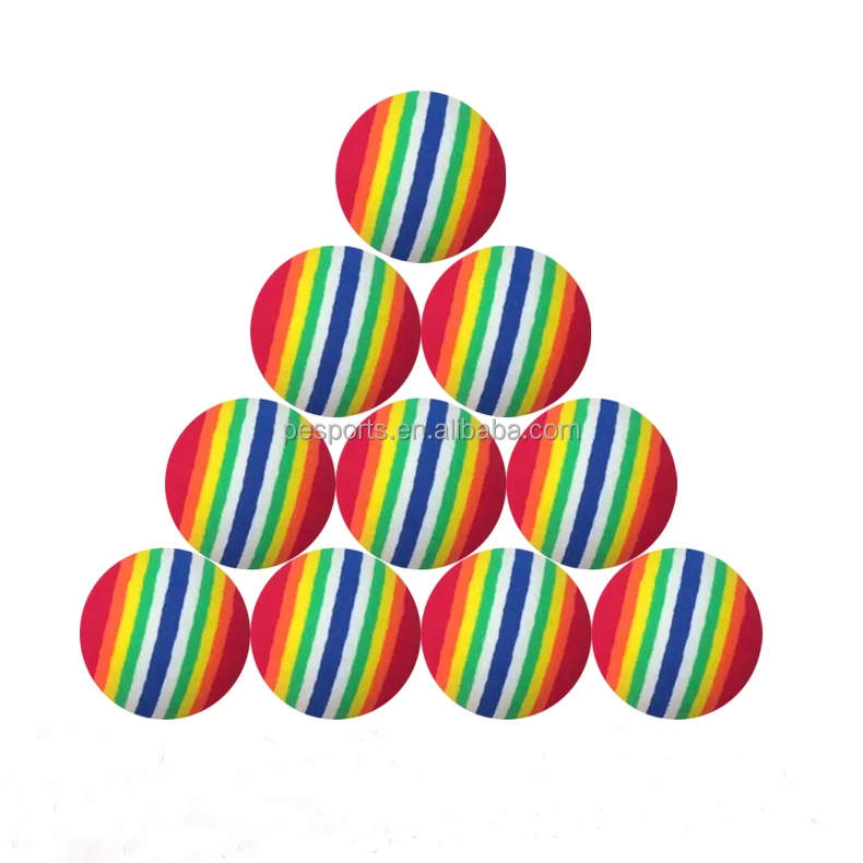 PLAYEAGLE Foam Golf Ball EVA Rainbow Sponge Golf Training Balls colorful golf practice ball