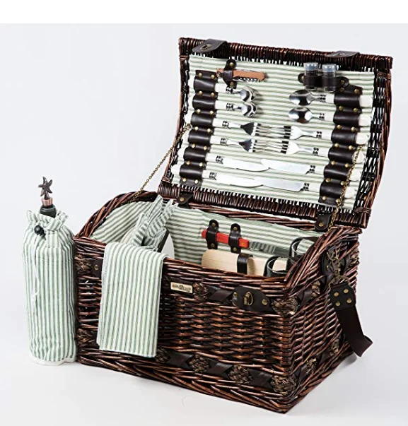 
Wholesale popular wicker picnic basket set for 4 persons 
