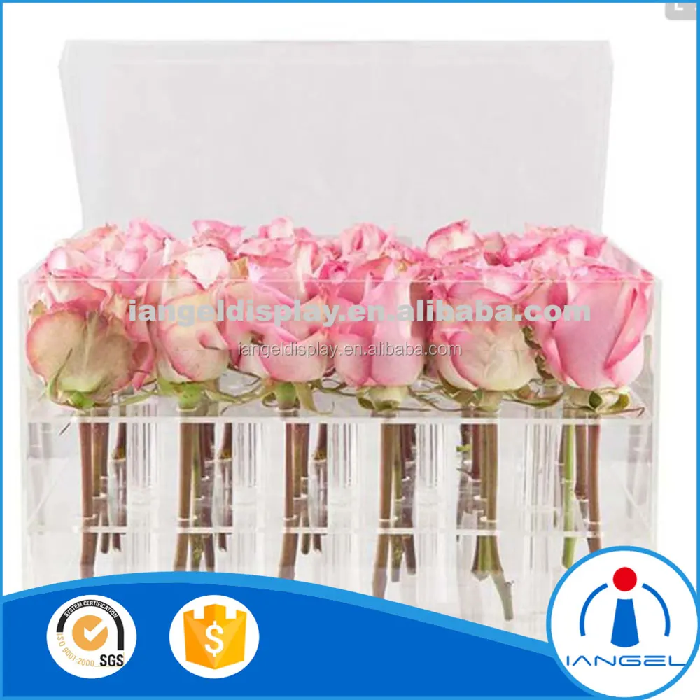 Iangel clear acrylic flower rose box packaging